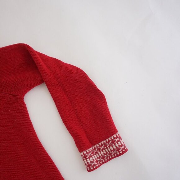 Vintage Parkhurst Weekend Red Cream Quarter Zip Winter Snowflake Knit Sweater S - Picture 5 of 10